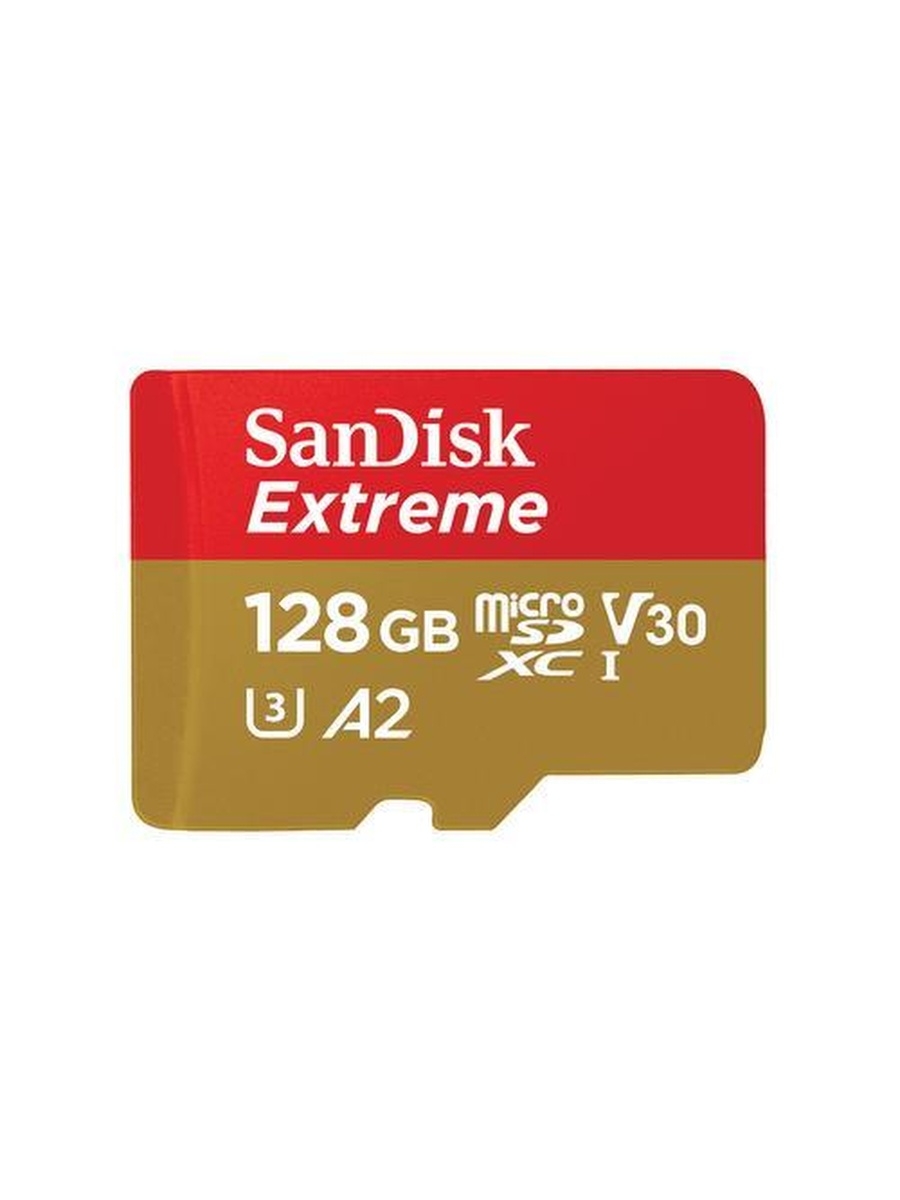 Карта памяти 128Gb microSDXC Sandisk Extreme Class 10 UHS-I U3 V30 A2 ( SDSQXA1-128G-GN6GN)