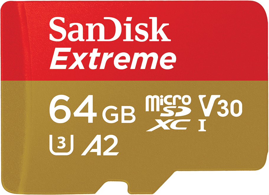 Карта памяти 64Gb microSDXC Sandisk Extreme Class 10 UHS-I U3 V30 A2 + адаптер (SDSQXA2-064G-GN6GN)