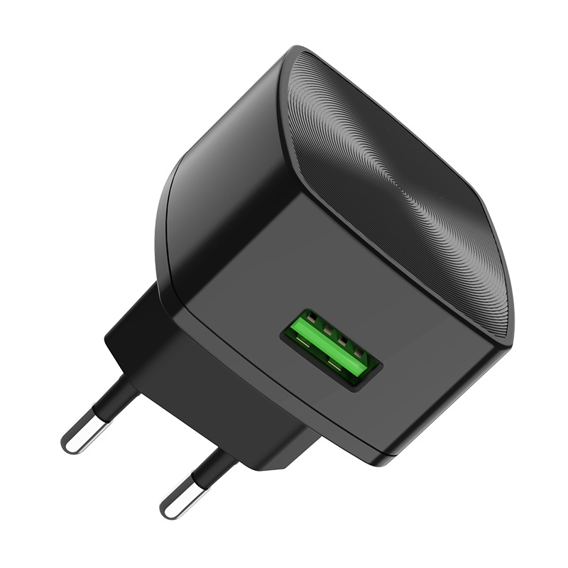 

Сетевое зарядное устройство Hoco C70A 18W, 1USB, Quick Charge, 3A, черный (6931474706645), кабель microUSB, C70A