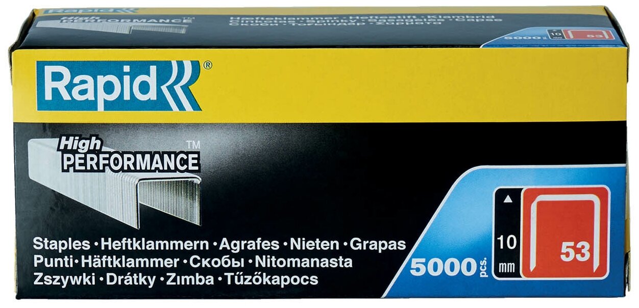 Скобы RAPID, тип: 53/A/10/JT21, 1.14 см x 1 см (11858810) 5000 шт