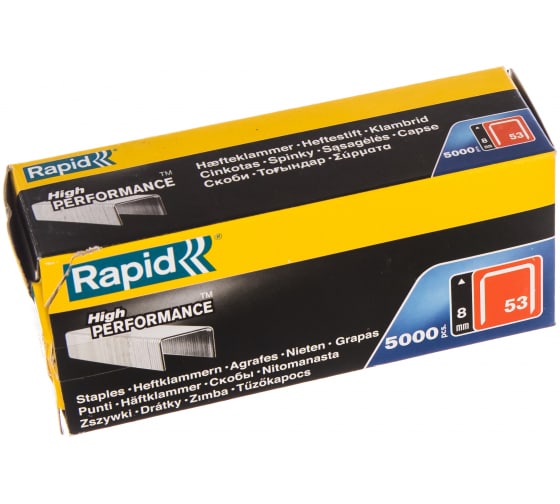 

Скобы RAPID, тип: 53А, 1.14 см x 8 мм (11857050) 5000 шт