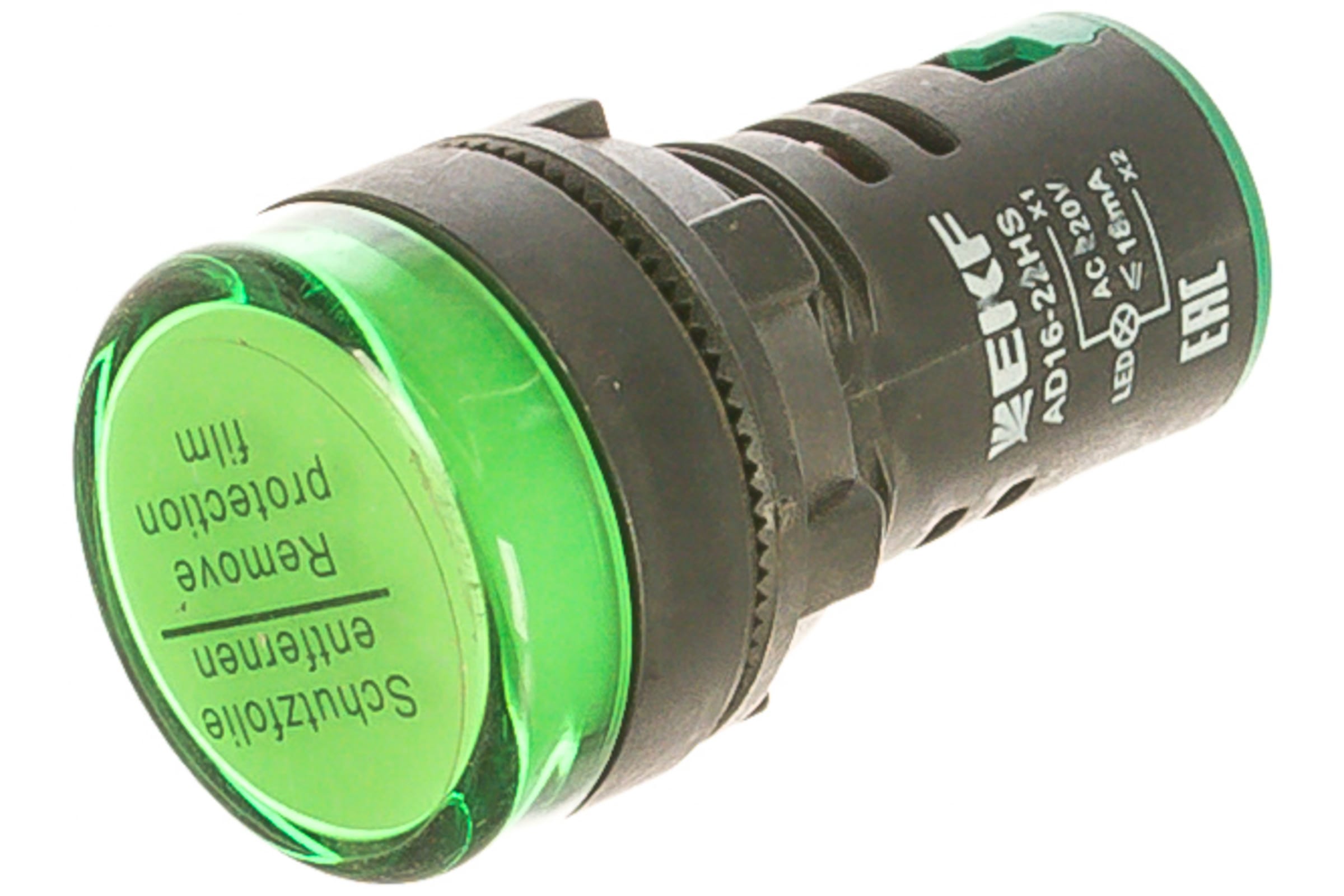 Лампа коммутационная LED зеленый 22 мм 230 В AC, EKF AD16-22HS (ledm-ad16-g)