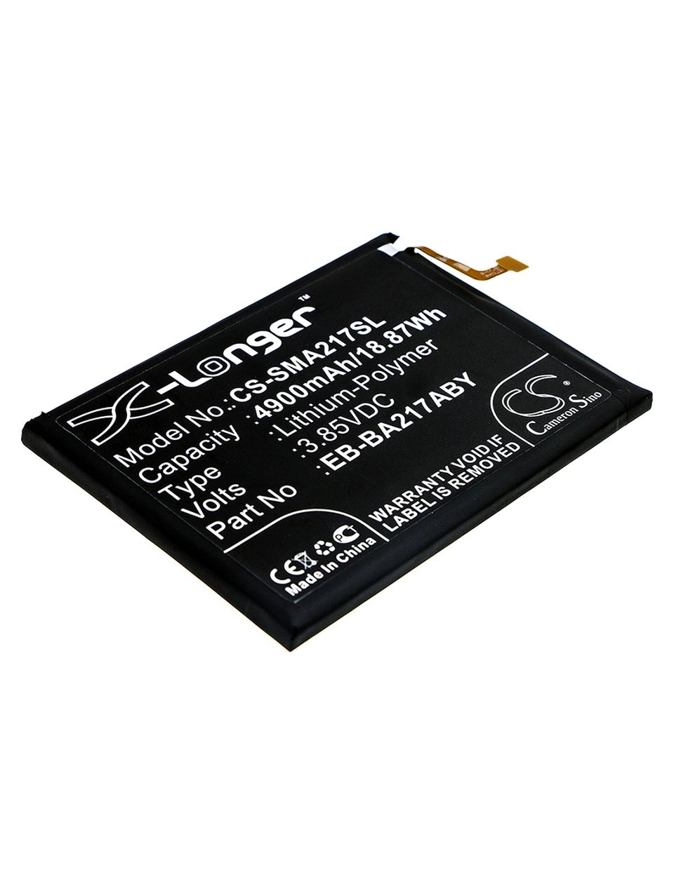 

Аккумулятор CameronSino CS-SMA217SL/EB-BA217ABY для Samsung Galaxy A21s 2020, SM-A217F, SM-A217F/DSN, SM-A217F/D, Li-Pol, 4900mAh, 3,85V, CS-SMA217SL
