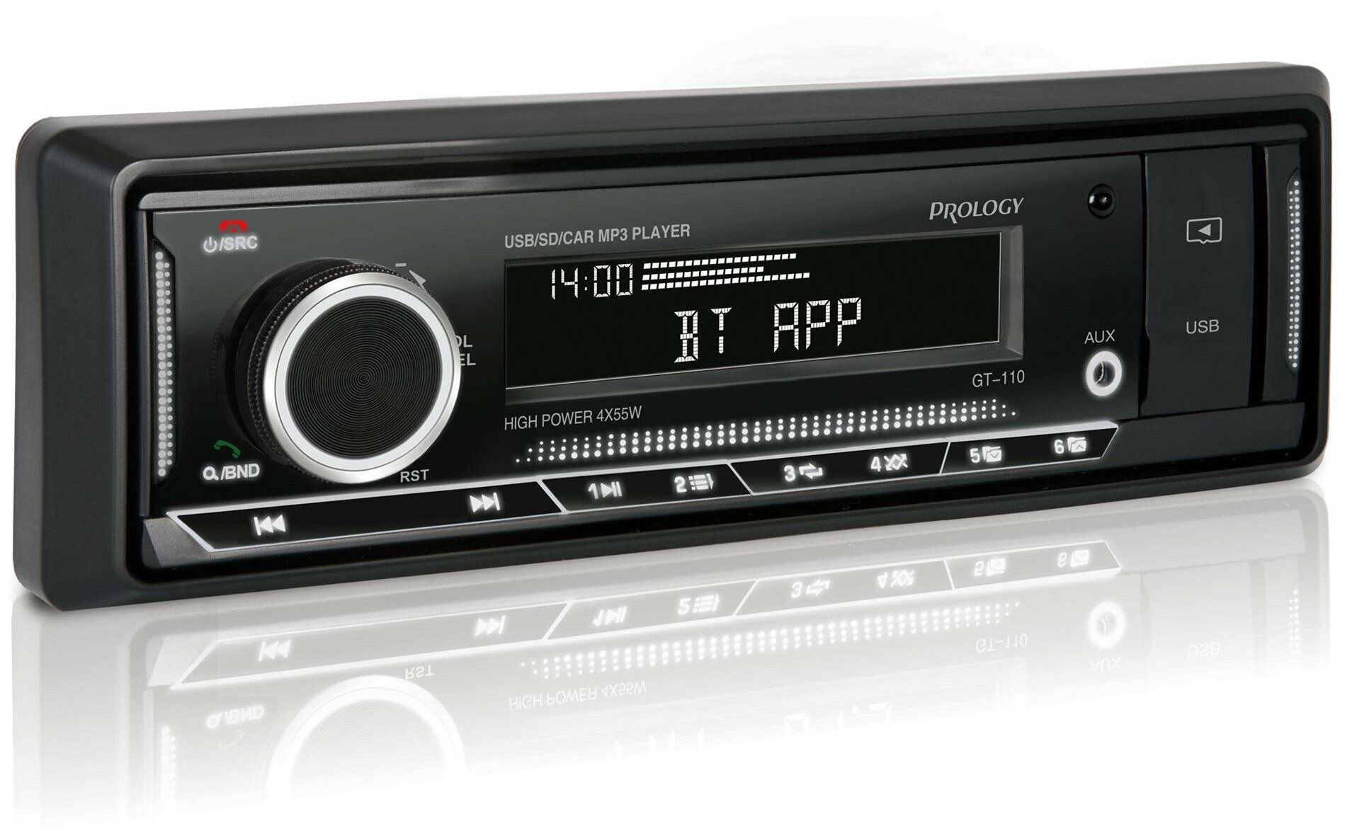 Автомагнитола Prology GT-110, 1 DIN, 4x55 Вт, черный