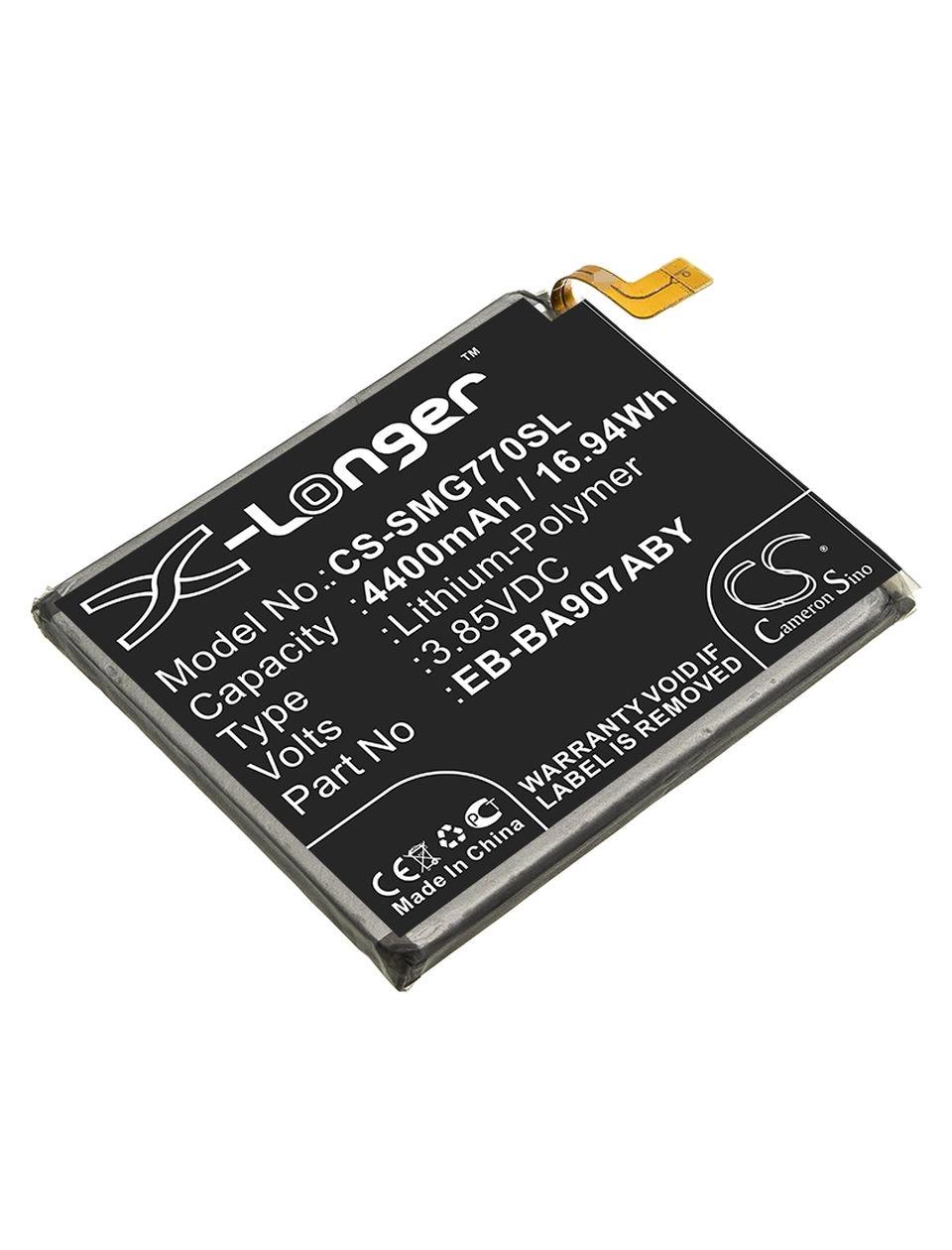 

Аккумулятор CameronSino CS-SMG770SL/ EB-BA907ABY, GH82-21673A для Samsung Galaxy S10 Lite, SM-G770, SM-G770F, SM-G770F/DS, SM-G770F/DSM, SM-G770U1, Li-Pol, 4400mAh, 3,85V, CS-SMG770SL