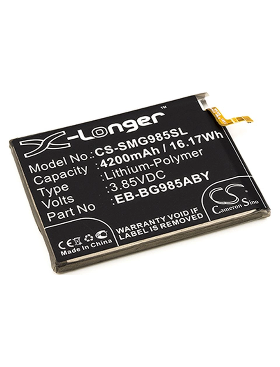 

Аккумулятор CameronSino CS-SMG985SL/ EB-BG985ABY для Samsung Galaxy S20 Plus, SM-G985F SM-G986B, SM-G986DS, SM-G986J, SC-52A, SGH-N805, SM-G986N, SM-G985F/DS, Li-Pol, 4400mAh, 3,85V, CS-SMG985SL