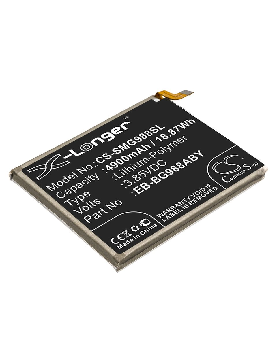 

Аккумулятор Cameronsino CS-SMG988SL/EB-BG988ABY для Samsung Galaxy S20 Ultra, Galaxy S20 Ultra 5G, SM-G988Q, SM-G988W, SM-G9880, SM-G988U, SM-G988U1, SM-G988N, SM-G988B/DS, Li-Pol, 4900mAh, 3,85V, CS-SMG988SL