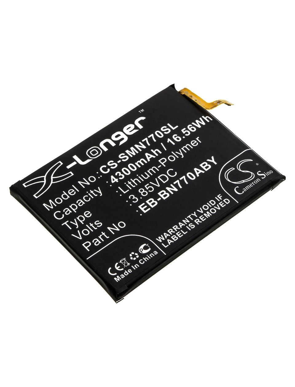 

Аккумулятор CameronSino CS-SMN770SL/EB-BN770ABY для Samsung Galaxy Note 10 Lite, SM-N770F/DSM, SM-N770F/DS, Li-Pol, 4300mAh, 3,85V, CS-SMN770SL