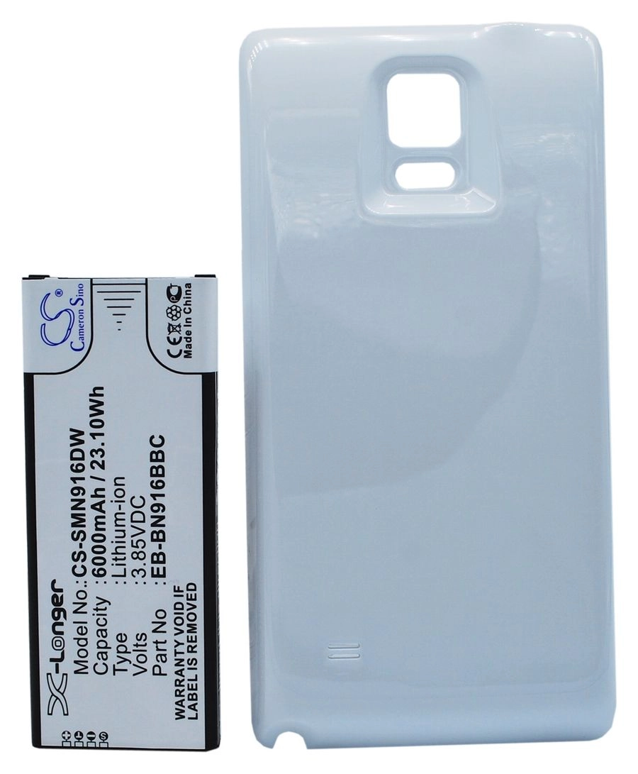 

Аккумулятор CameronSino CS-SMN916DW/ EB-BN916BBC для Samsung Galaxy Note 4 для China Mobile , SM-N9100, SM-N9106W, SM-N9109W, SM-N910F, Li-Ion, 6000mAh, 3.8V, CS-SMN916DW