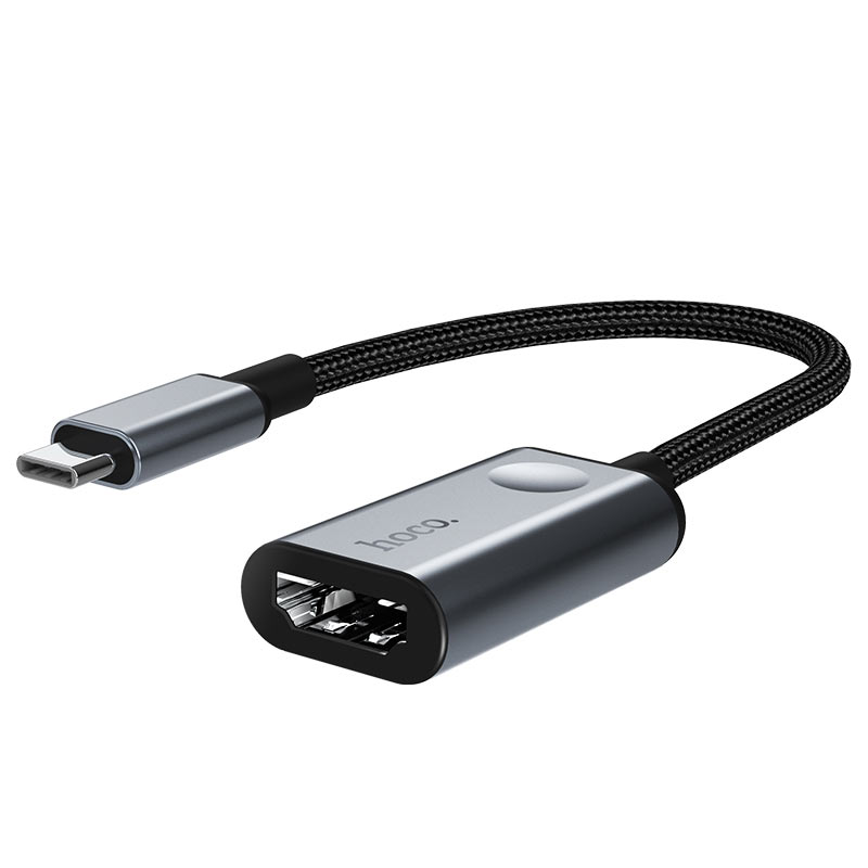 

Кабель-переходник (адаптер) Type-C(M)-HDMI(19F) 4K, 15см, серый HOCO HB21 (6931474739735), HB21