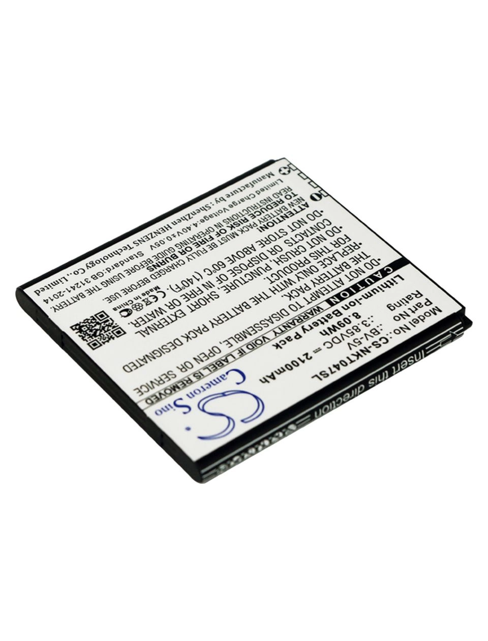 

Аккумулятор CameronSino CS-NKT047SL/BV-5V для Nokia 1, TA-1047, Li-Ion, 2100mAh, 3,85V, CS-NKT047SL