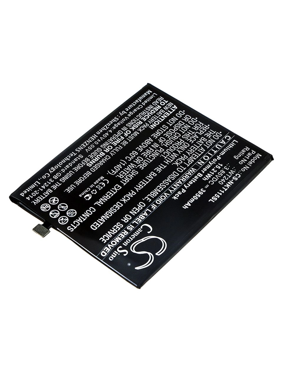 

Аккумулятор CameronSino CS-NKT115SL/WT240 для Nokia 3.2, TA-1154, TA-1156, TA-1159, TA-1161, TA-1164, Li-Pol, 3950mAh, 3,85V, CS-NKT115SL