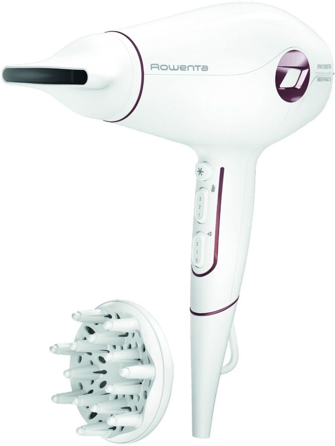 

Фен Rowenta CV6135F0 1800Вт, режимов: 3, насадок: 2, ионизация, диффузор, концентратор, белый, CV6135F0