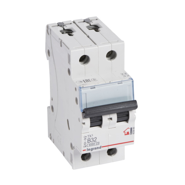 

Выключатель автоматический Legrand TX3 двухполюсный (2P/2П) 32А B 6кА (403989)