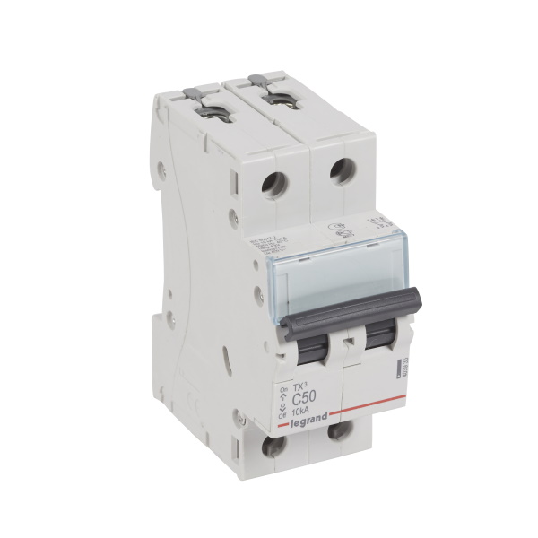 

Выключатель автоматический Legrand TX3 двухполюсный (2P/2П) 50А C 6kA/10kA (403935)