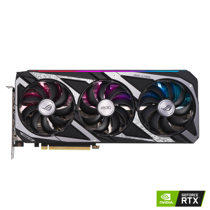 Видеокарта ASUS NVIDIA GeForce RTX 3050 ROG STRIX GAMING, 8Gb DDR6, 128bit, PCI-E, 2HDMI, 3DP, Retail (ROG-STRIX-RTX3050-O8G-GAMING LHR) - фото 1