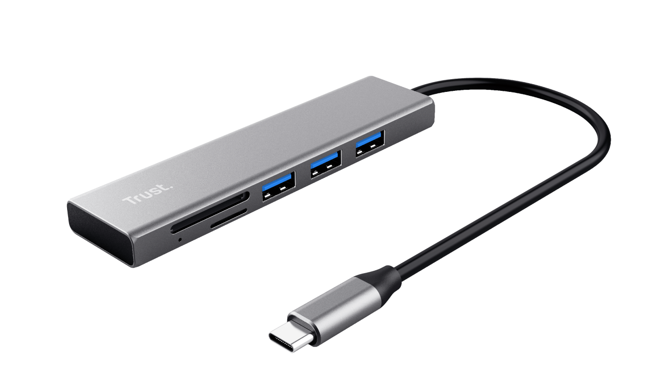 

Концентратор Trust Halyx, 3xUSB 3.0, серебристый ( 24191), Halyx