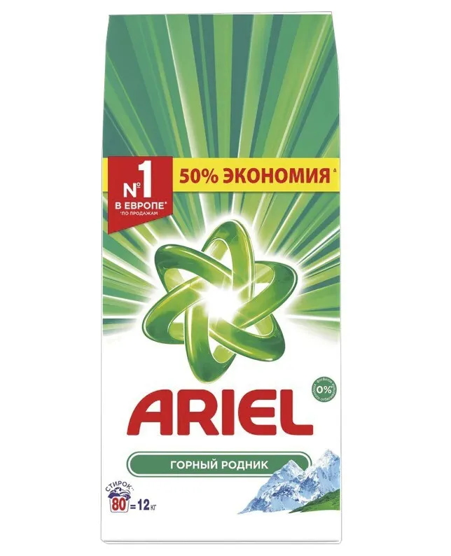 

Стиральный порошок Ariel "Горный родник", автомат, 12кг (8001841053264), "Горный родник"
