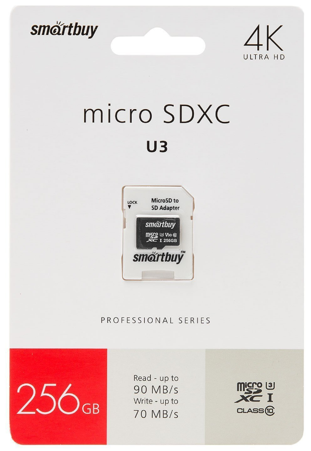 Карта памяти 256Gb miniSD Smart Buy Class 10 UHS-I U3 (0)