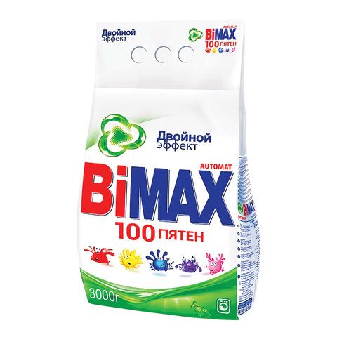 

Стиральный порошок BIMAX "100 пятен", для белого белья, 3кг, автомат (502-1), "100 пятен"