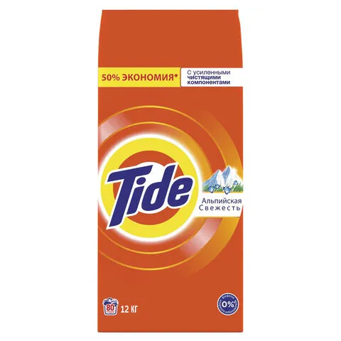 

Стиральный порошок TIDE "Альпийская свежесть", для всех типов белья, 12кг, автомат (8001841053325), "Альпийская свежесть"