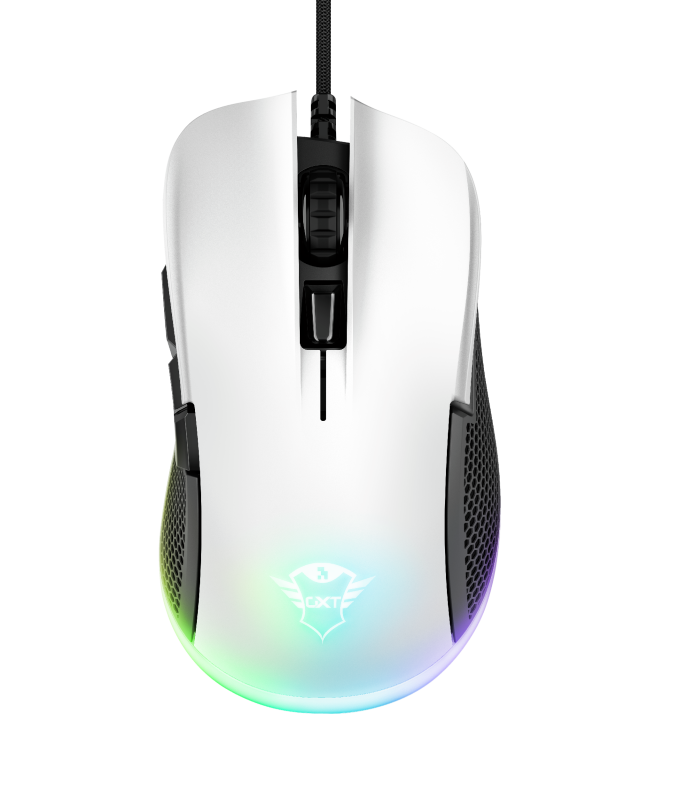 

Мышь проводная Trust GXT 922W YBAR, 7200dpi, оптическая светодиодная, USB, белый (24485), GXT 922W YBAR