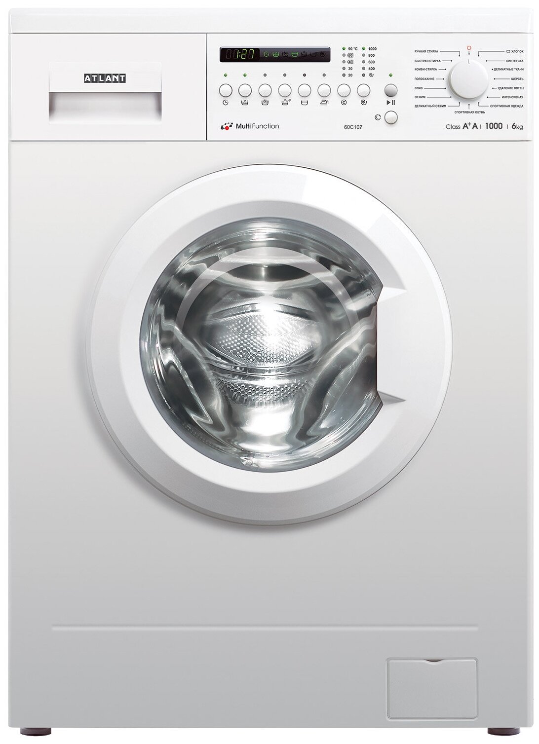 

Стиральная машина ATLANT MULTI FUNCTION 60C107, 6кг, 1000 об/мин, белый (123906), 60C107