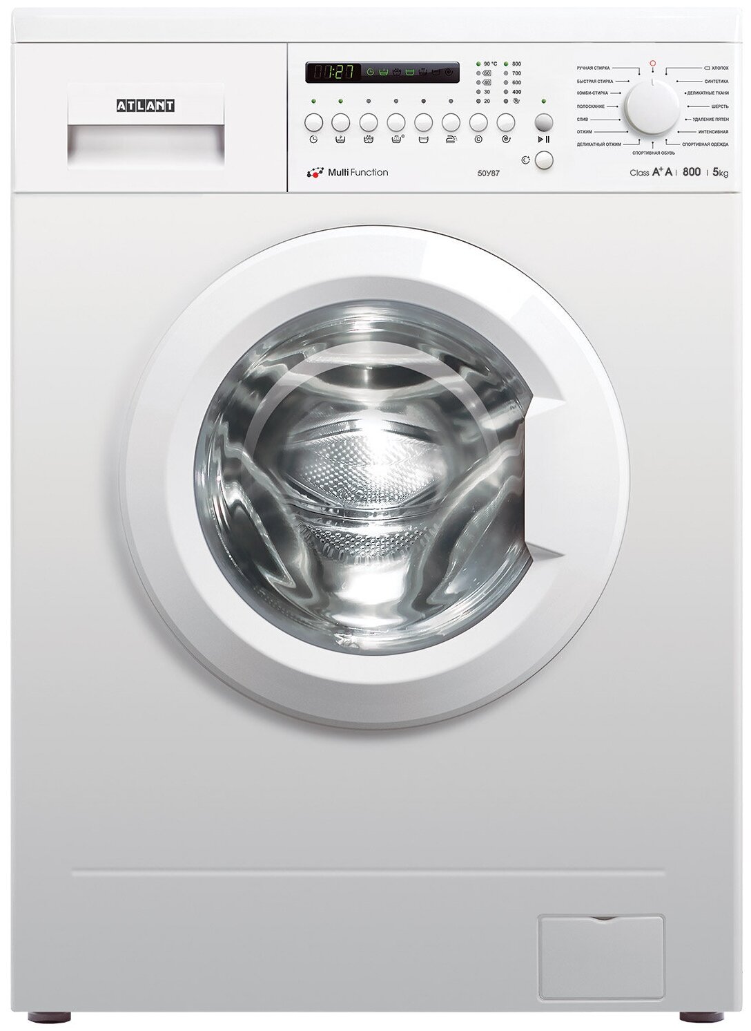

Стиральная машина ATLANT MULTI FUNCTION 50У87, 5кг, 800 об/мин, белый (123830), 50У87