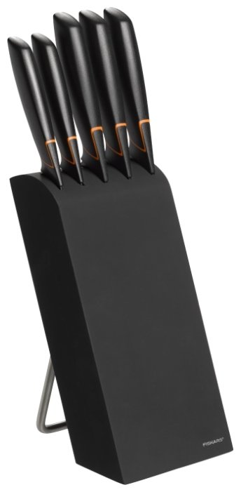 Набор ножей FISKARS Edge, 5 шт., подставка, черный (1003099)