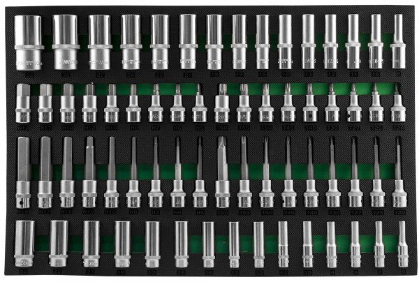 

Набор бит и головок Jonnesway S04HD4366SV, предметов в наборе: 66шт., 3/8", 1/2"DR, ложемент (49276), S04HD4366SV