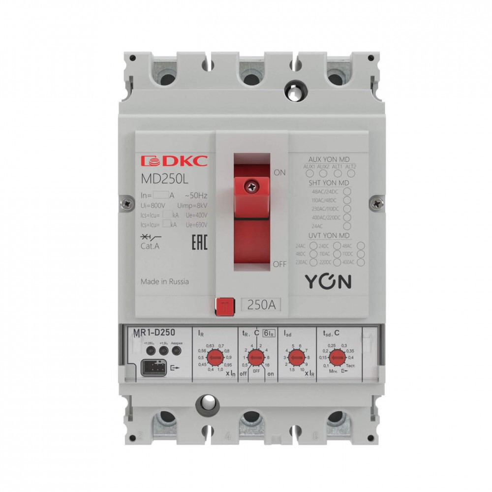 

Выключатель автоматический DKC YON MD100N-MR1 трехполюсный (3P/3П) 100A 40кА (YON MD100N-MR1), YON MD100N-MR1