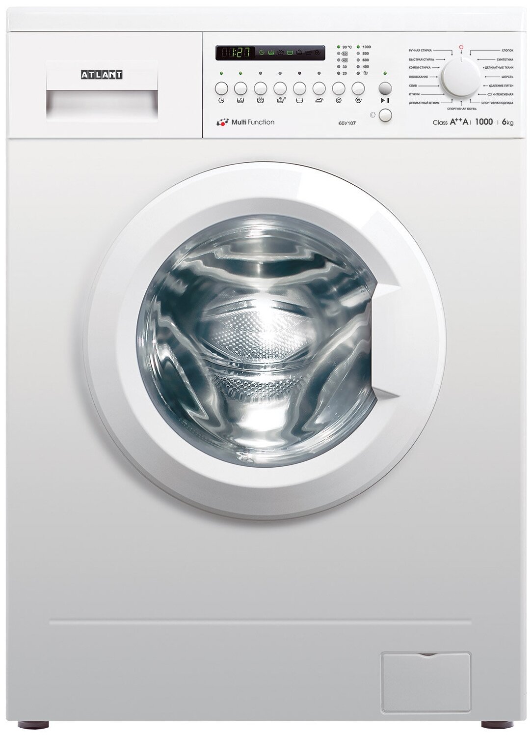 

Стиральная машина ATLANT MULTI FUNCTION 60У107, 6кг, 1000 об/мин, белый (138583), 60У107