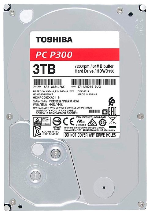 

Жесткий диск (HDD) Toshiba 3Tb P300, 3.5", 7200rpm, 64Mb, SATA3 (HDWD130UZSVA) (плохая упаковка), HDWD130UZSVA