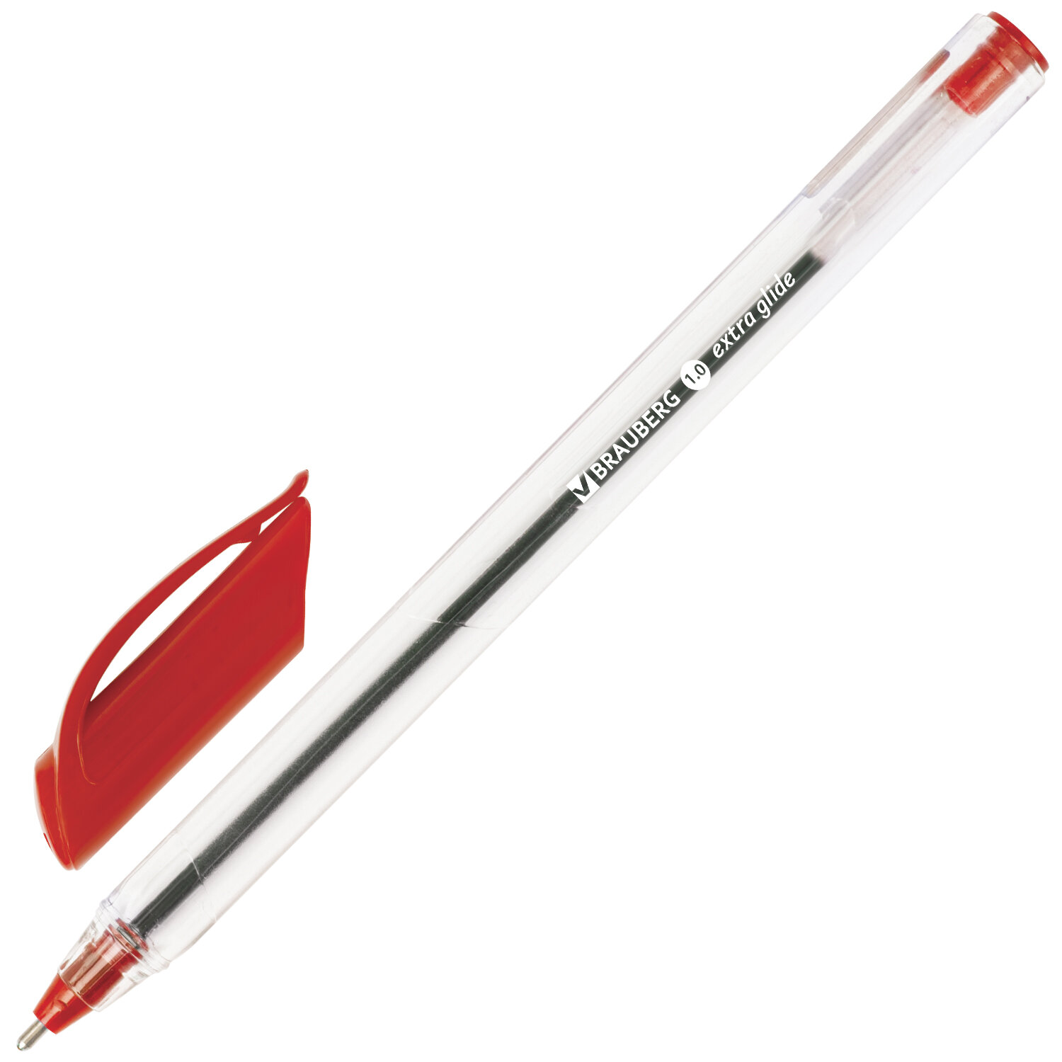 

Ручка шариковая Brauberg Extra Glide 142136, красный, пластик, колпачок (2907), 142136