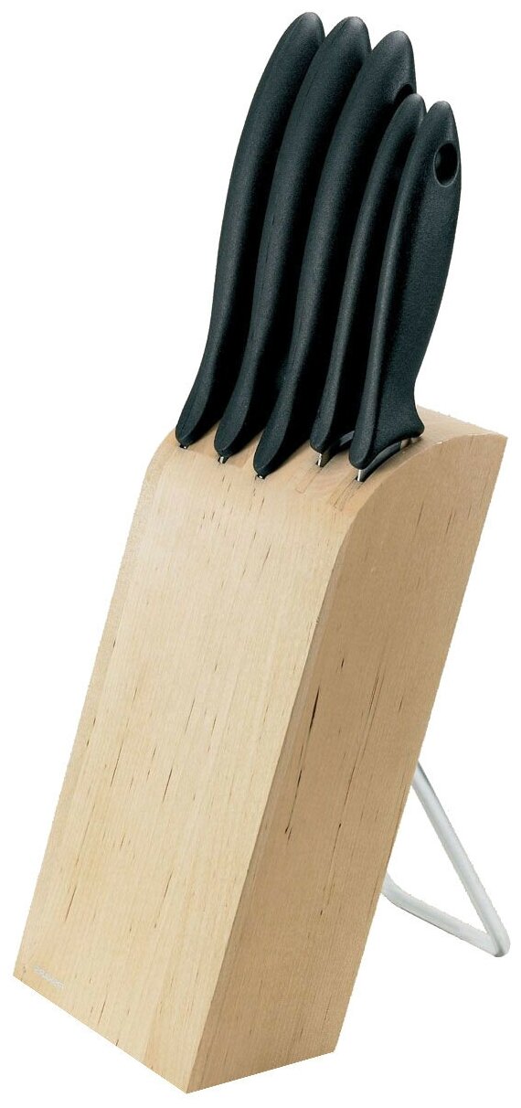 

Набор ножей FISKARS Essential, 5шт., подставка, черный (1023782), 0