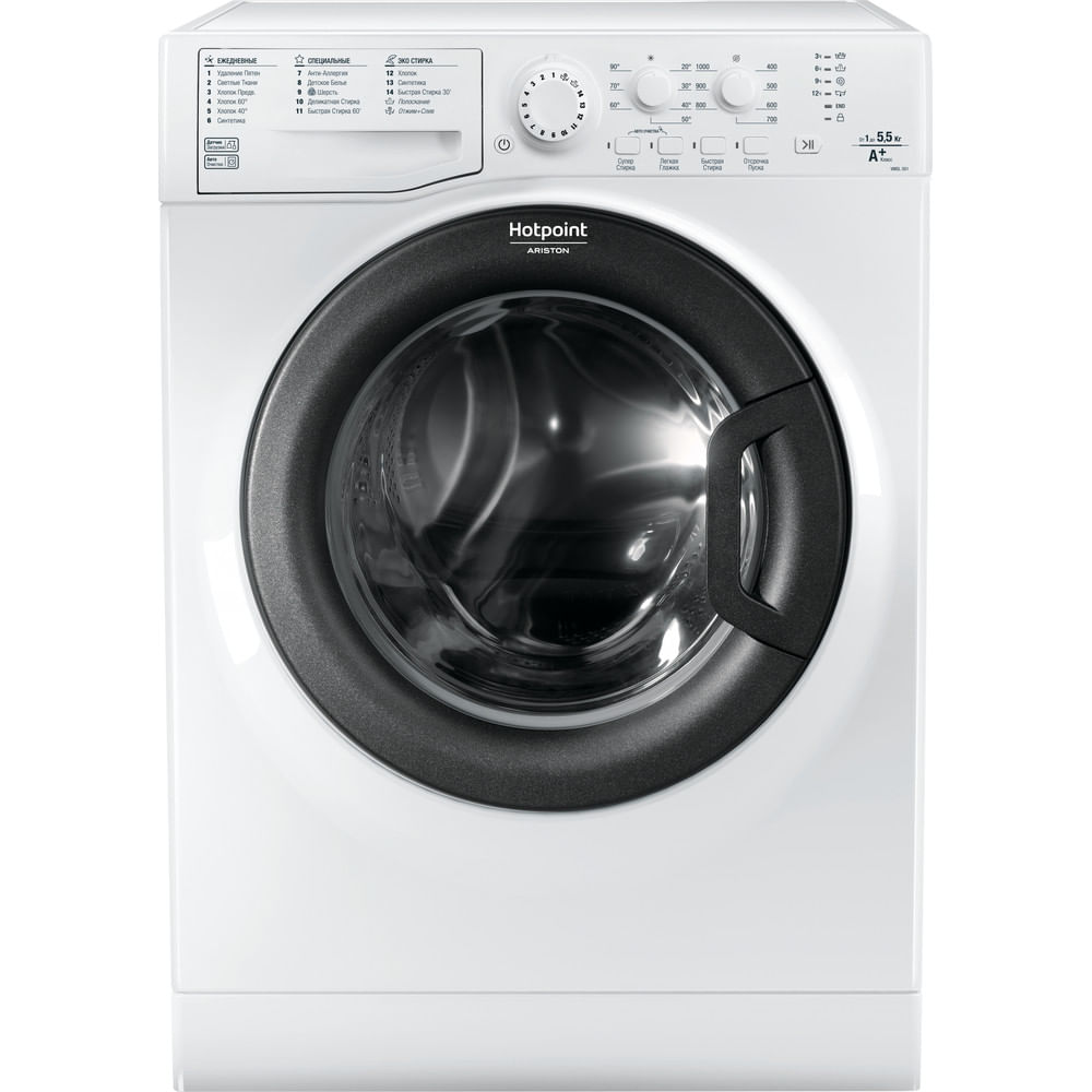 

Стиральная машина Hotpoint-Ariston VMSL 501 B, 5.5кг, до 1000 об/мин, белый (869990957150), 501 B
