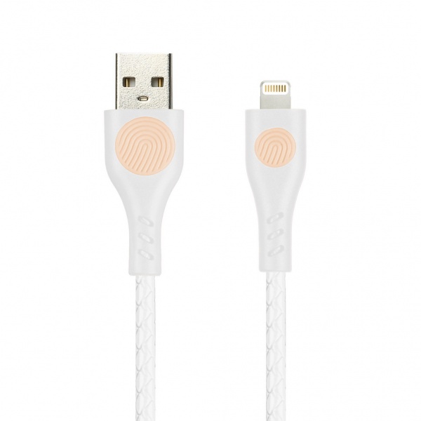 

Кабель USB 2.0(Am)-Lightning 8-pin(m), 2A, 1м, белый Smartbuy FINGERPRINT (iK-512FGP white), 0