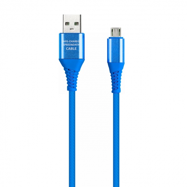 

Кабель USB 2.0(Am)-Micro USB 2.0(Bm), 2A, 1м, синий Smartbuy Gear (iK-12ERG blue), 0