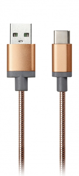 

Кабель USB 2.0(Am)-USB 2.0 Type-C(m), 1м, золотистый Smartbuy (iK-3112gold met), 0