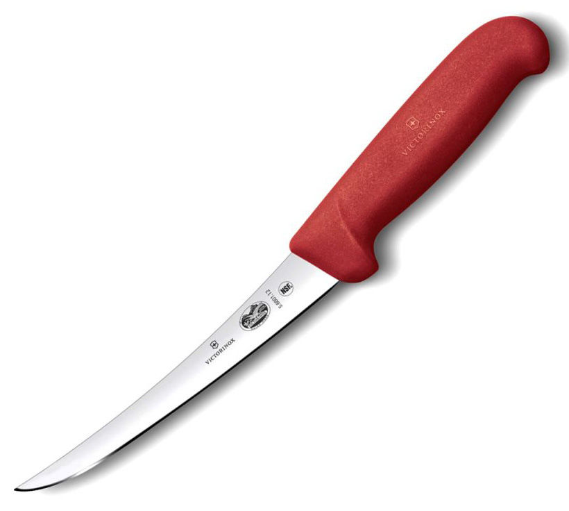

Нож кухонный, разделочный для мяса Victorinox Fibrox, лезвие 12 см (5.6601.12), Красный