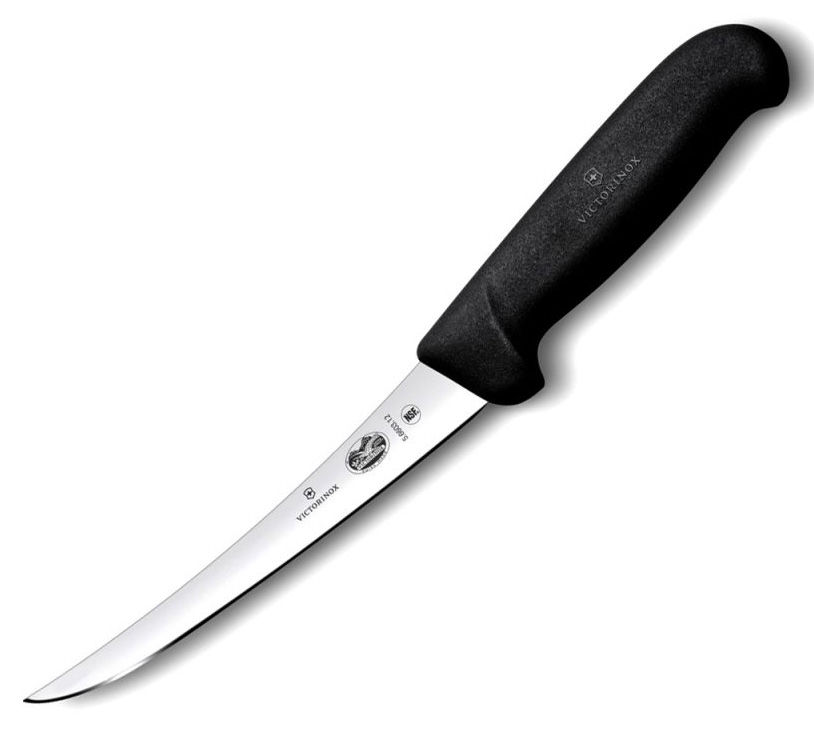 

Нож кухонный, разделочный для мяса Victorinox Fibrox, лезвие 12 см (5.6603.12), Черный