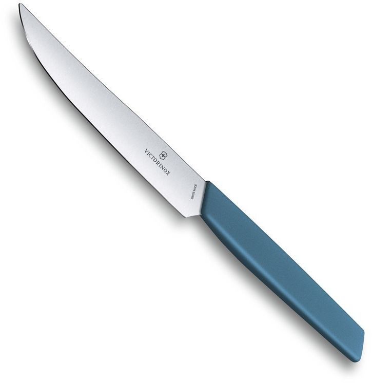 

Нож кухонный для стейка Victorinox Swiss Modern, лезвие 12 см (6.9006.122), Синий