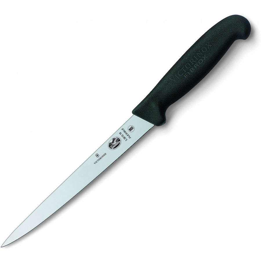 

Нож кухонный филейный Victorinox Fibrox, лезвие 18см (5.3813.18), Черный