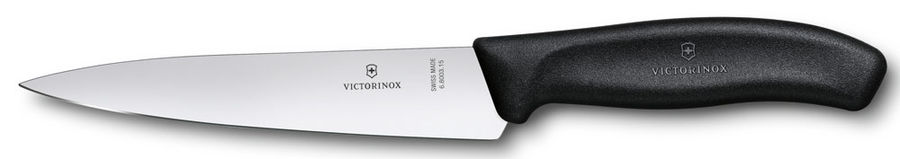 

Нож кухонный разделочный Victorinox Swiss Classic, лезвие 15 см (6.8003.15B), Черный