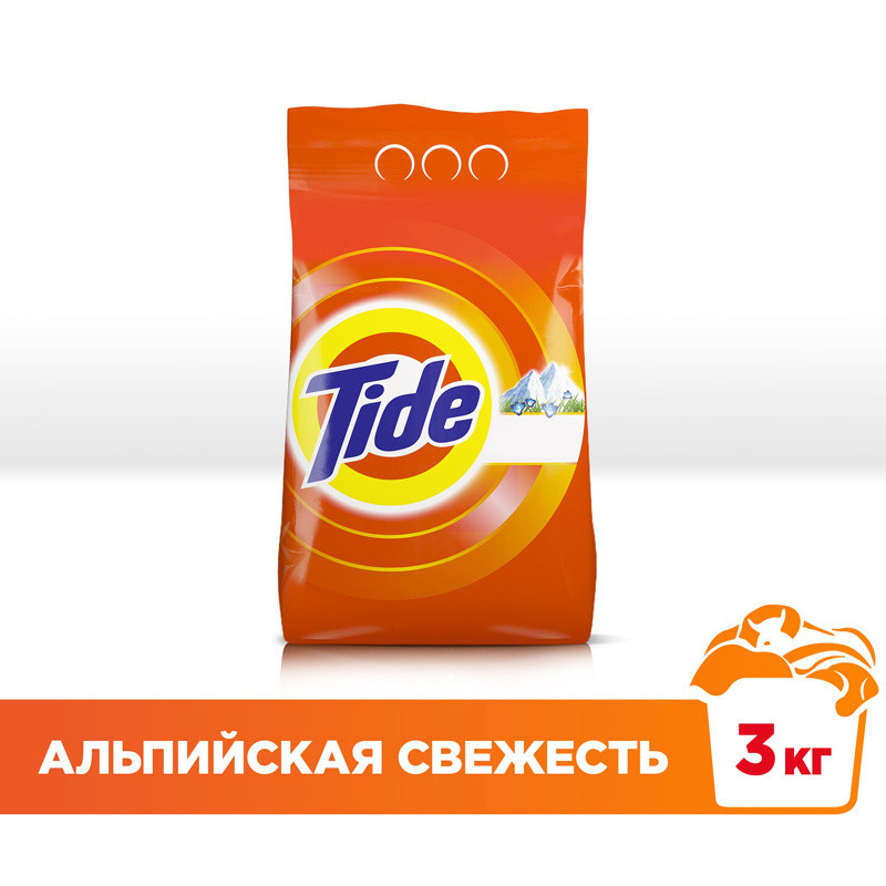 

Стиральный порошок TIDE, для белого белья, 3кг, автомат (0001002769), Альпийская Свежесть