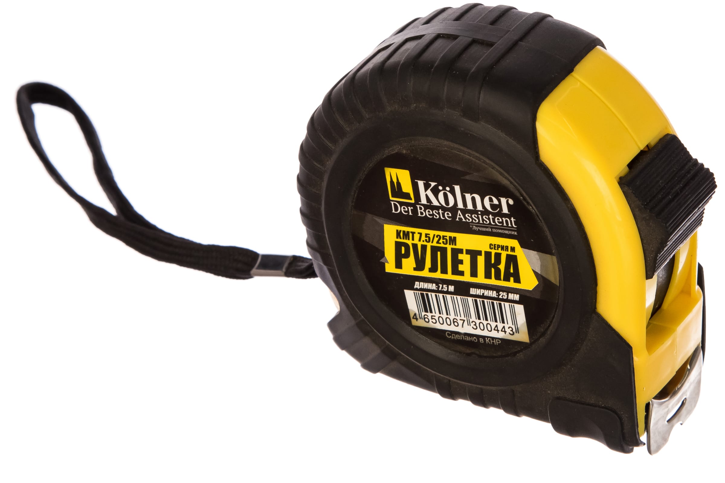 

Рулетка 7.5м x 25мм, прорезиненный корпус, Kolner KМТ 7,5/25M (кн7,5-25мкмт), KМТ 7,5/25M