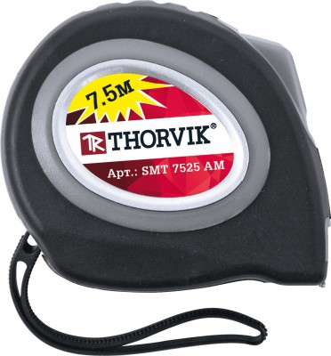 Рулетка 7.5 м x 2.5 см, прорезиненный корпус, магнитная, Thorvik (SMT7525AM)