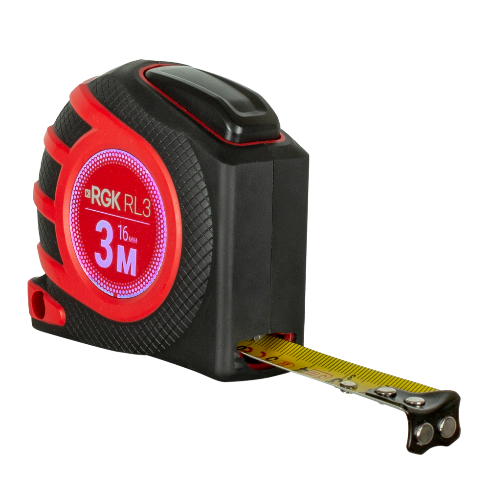 

Рулетка 3 м x 1.6 см, прорезиненный корпус, магнитная, RGK RL3, RL3