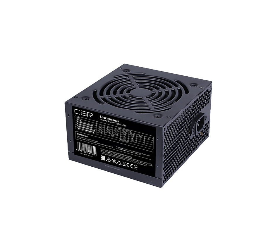 Блок питания 500 Вт, CBR PSU-ATX500-12EC, 120 мм