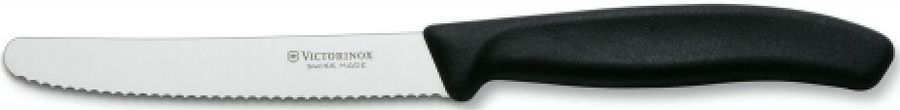 

Нож кухонный для томатов Victorinox Swiss Classic, лезвие 11 см (5.0833), Черный